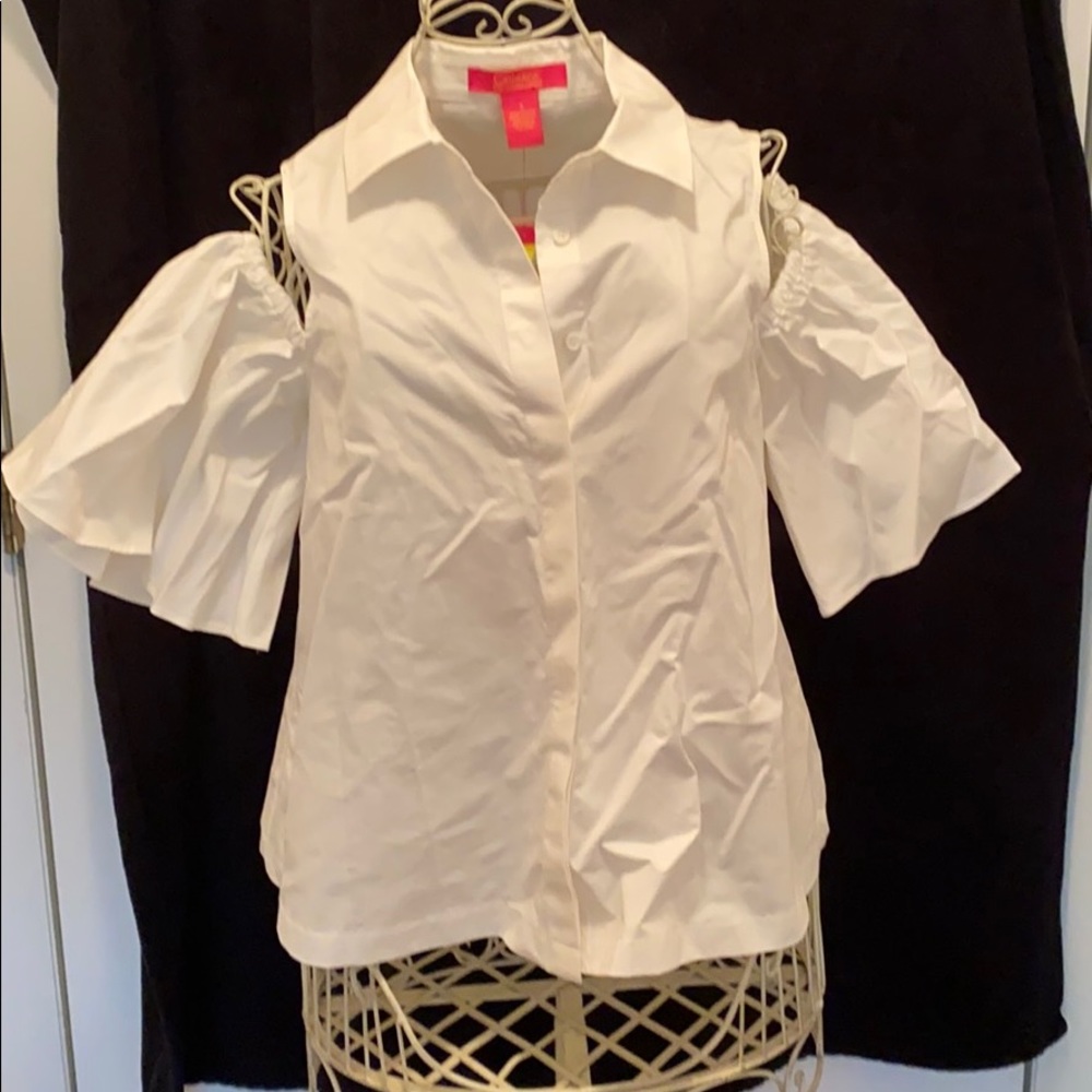 NWT Catherine Malandrino Cold Shoulder Top SZS